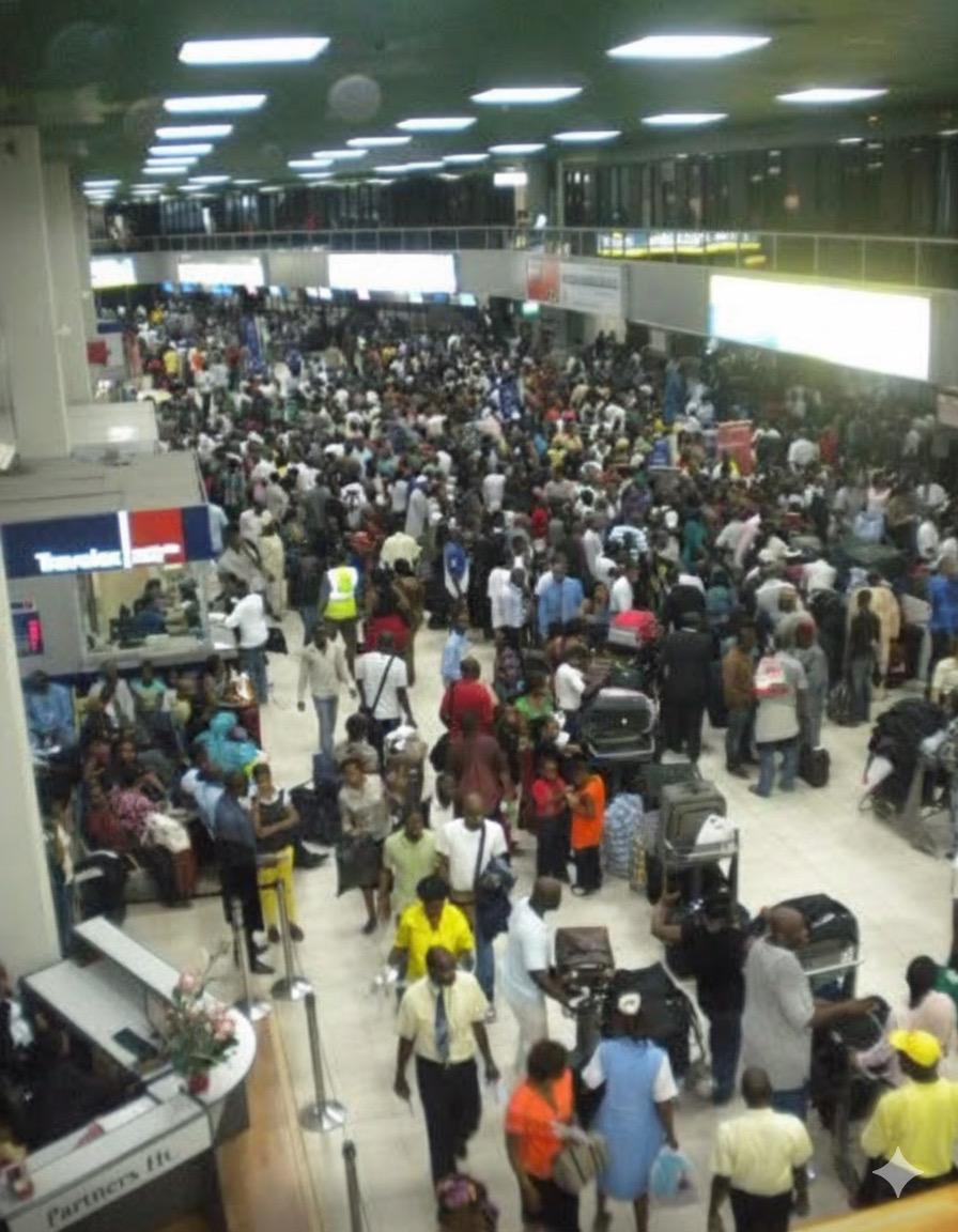 Letiště v Lagosu, leden 2010